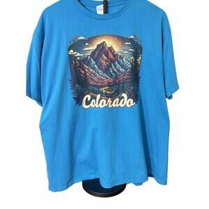 Colorado Vintage Graphic T-shirt Men’s Size Xl Blue Outdoors Casual Mountains